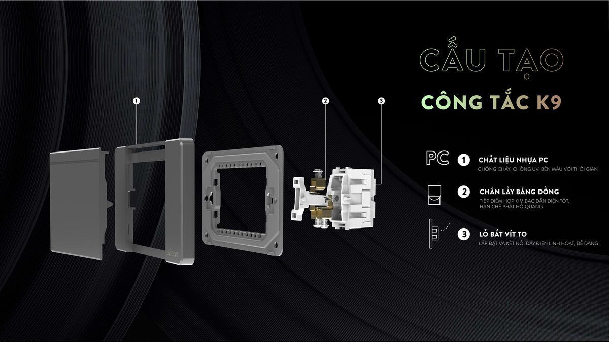 Công tắc K9 mặt liền mạch